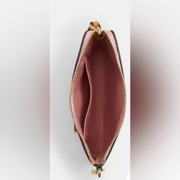 Coach Corner Zip Wristlet In Signature Canvas With Charms - Picture 2 of 4